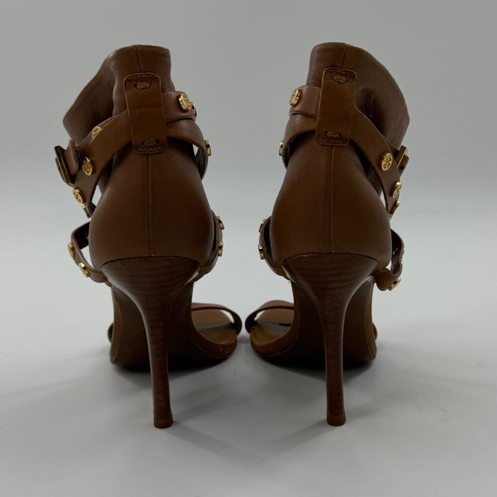 Tory Burch Graham Brown Leather Strappy High Heel Sandals 9M - Picture 14 of 15